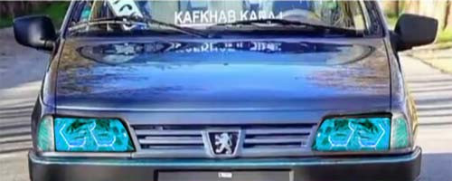 چراغ جلو اسپرت 405 طرح آی 8 آبی یخی