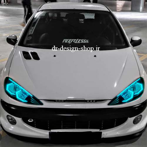 چراغ جلو اسپرت 206 طرح هگزا آبی یخی