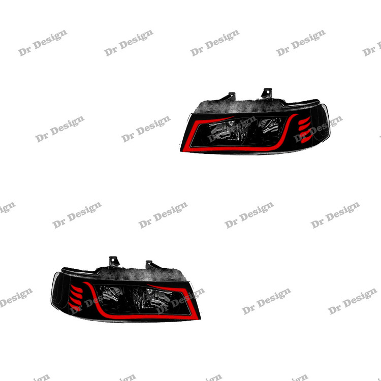 چراغ جلو اسپرت سمند طرح آکورد قرمز