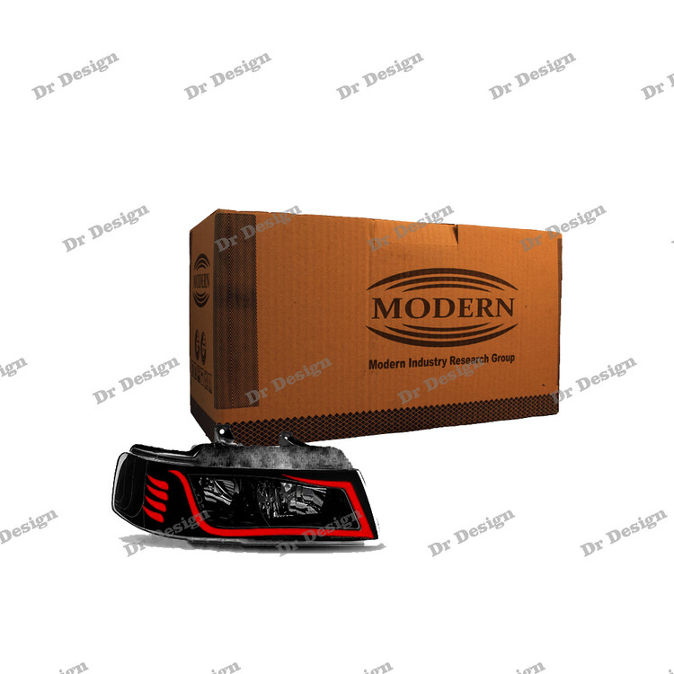 چراغ جلو اسپرت سمند مدرن طرح آکورد قرمز