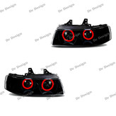 چراغ جلو اسپرت سمند طرح حلقه قرمز داخل مشکی