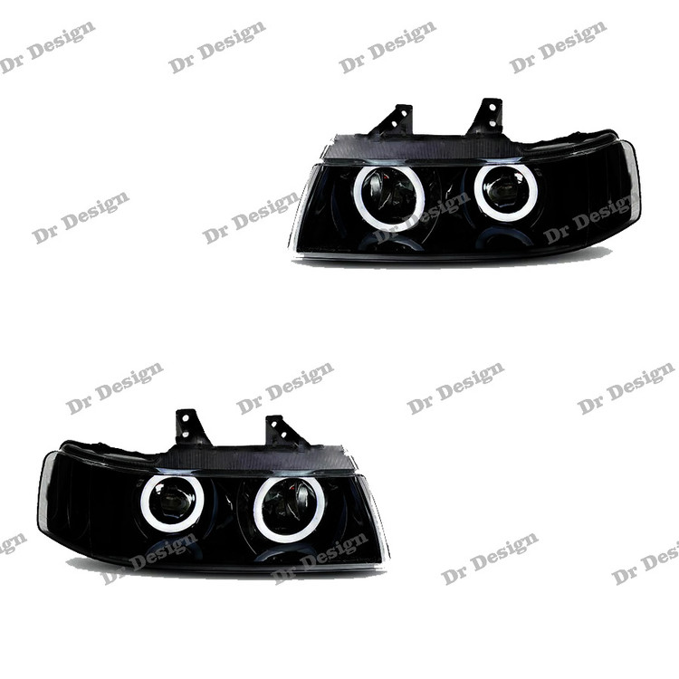 چراغ جلو اسپرت سمند طرح حلقه سفید داخل مشکی