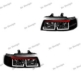 چراغ جلو اسپرت سمند طرح بی ام و سفید قرمز