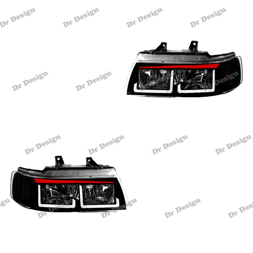 چراغ جلو اسپرت سمند طرح بی ام و سفید قرمز
