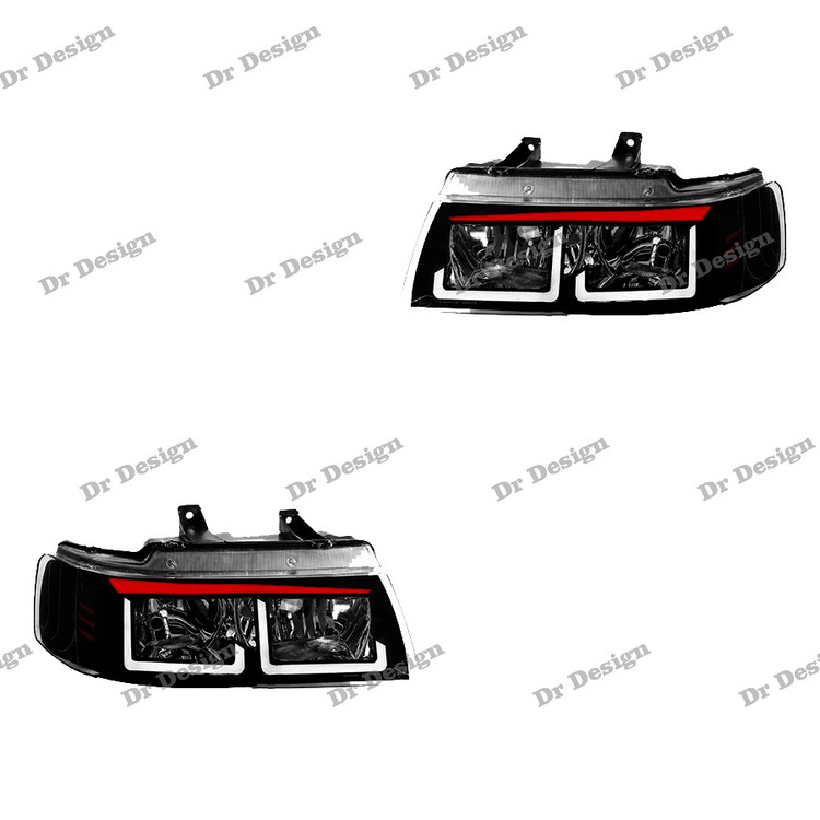 چراغ جلو اسپرت سمند طرح بی ام و سفید قرمز