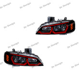 چراغ جلو اسپرت پارس طرح هگزا قرمز