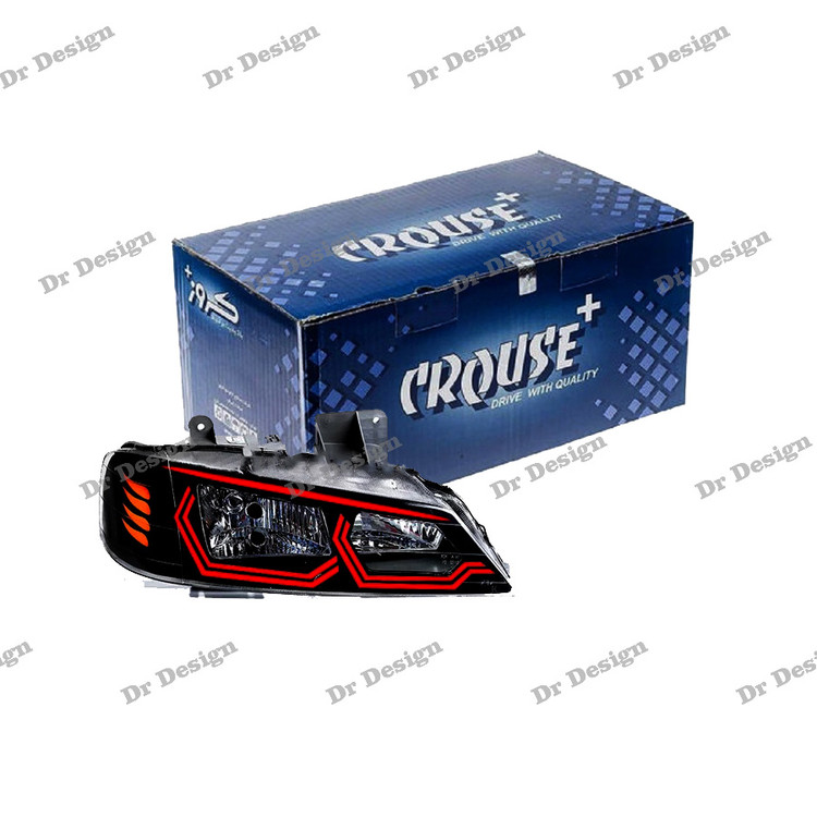 چراغ جلو اسپرت پارس کروز طرح هگزا قرمز