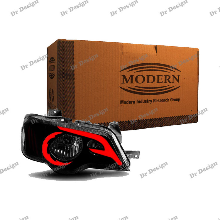 چراغ جلو اسپرت پراید مدرن طرح F داخل مشکی