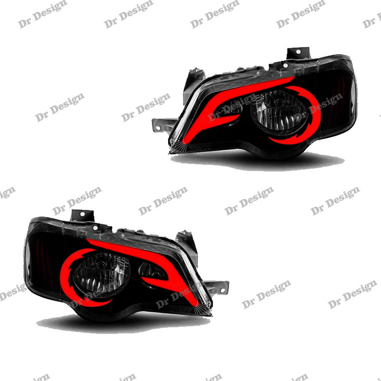 چراغ جلو اسپرت پراید طرح F داخل مشکی