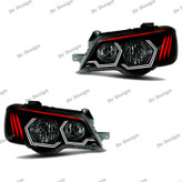 چراغ اسپرت پراید طرح هگزاچراغ جلو اسپرت پراید 111 و 132 مدل هگزا سفید قرمز