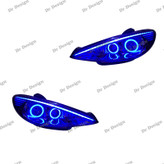 چراغ جلو اسپرت 206 طرح باکستر آبی
