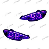 چراغ جلو اسپرت 206 طرح باکستر بنفش