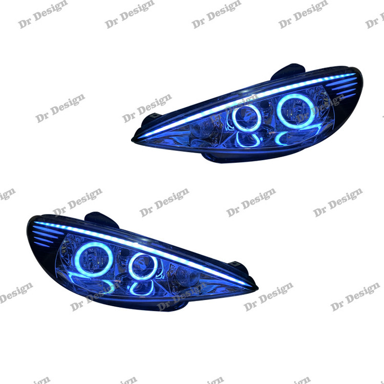 چراغ جلو اسپرت 206 طرح باکستر سفید