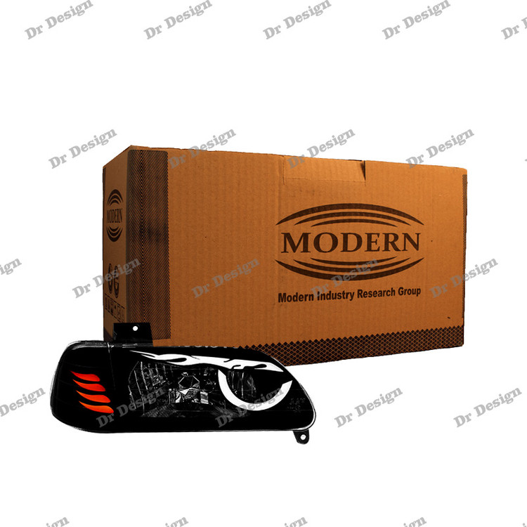 چراغ جلو اسپرت پراید مدرن طرح انگری سفید