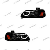 چراغ جلو اسپرت پراید طرح انگری سفید