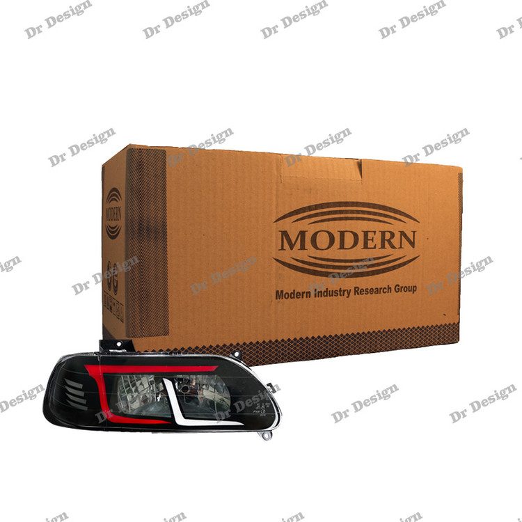 چراغ جلو اسپرت پراید مدرن طرح آبشاری سفید قرمز