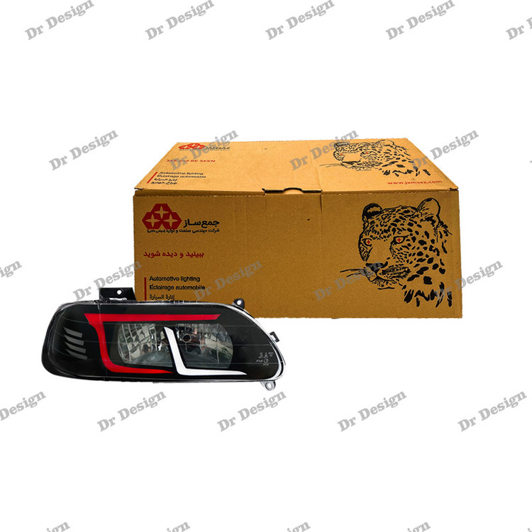 چراغ جلو اسپرت پراید جمع ساز طرح آبشاری سفید قرمز