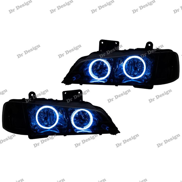چراغ جلو اسپرت پارس طرح حلقه سه بعدی آبی یخی داخل مشکی