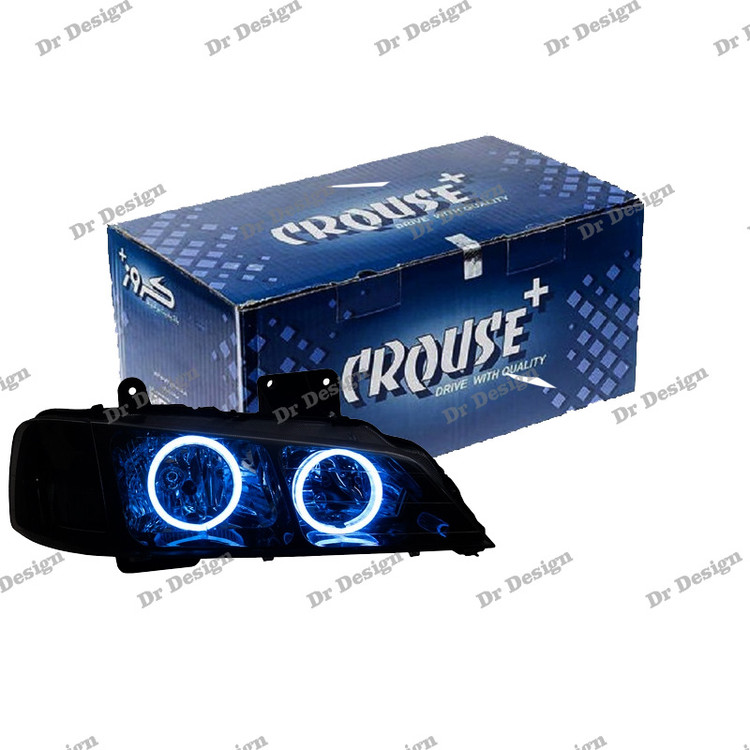 چراغ جلو اسپرت پارس کروز طرح حلقه سه بعدی آبی یخی داخل مشکی