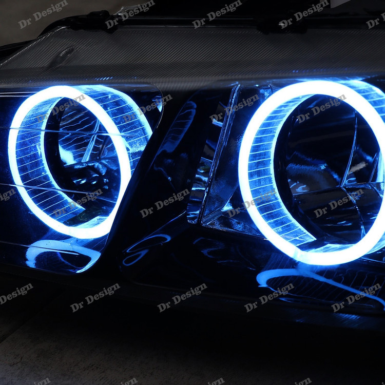 چراغ جلو اسپرت پارس طرح حلقه سه بعدی آبی یخی داخل مشکی