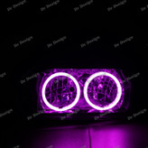 چراغ جلو اسپرت پراید حلقه سه بعدی صورتی داخل مشکی