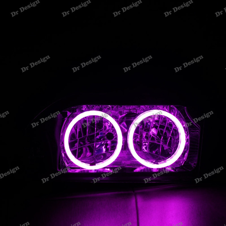 چراغ جلو اسپرت پراید حلقه سه بعدی صورتی داخل مشکی