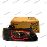 چراغ جلو اسپرت پراید جمع ساز طرح هگزا سه بعدی قرمز دو حالته داخل مشکی