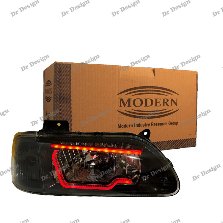 چراغ جلو اسپرت پراید مدرن طرح هگزا سه بعدی قرمز دو حالته داخل مشکی