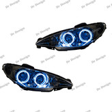 چراغ جلو اسپرت 206 طرح حلقه سه بعدی آبی یخی