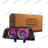 چراغ جلو اسپرت سمند مدرن طرح حلقه فولکالر دو حالته داخل مشکی