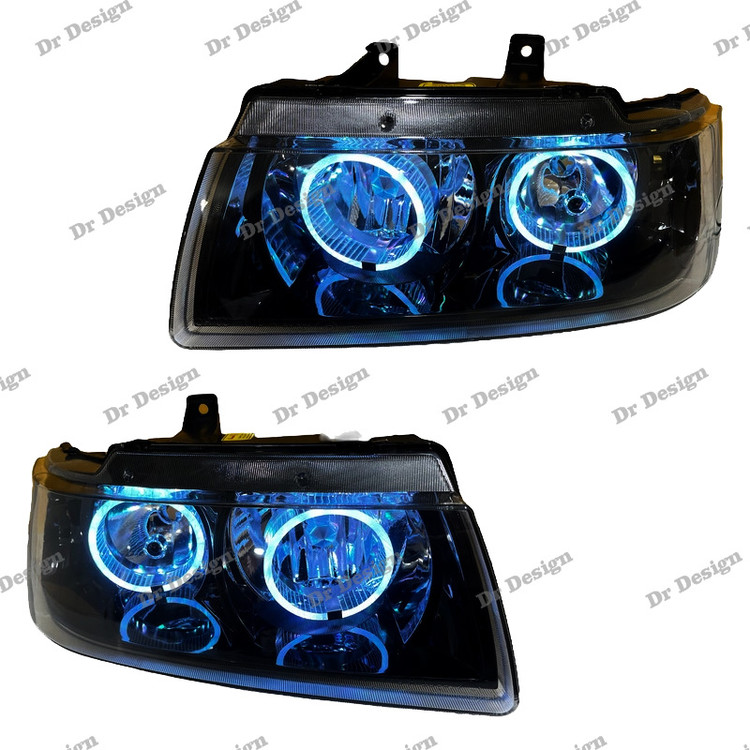 چراغ اسپرت سمند طرح حلقه سه بعدی سفید داخل مشکی