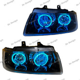 چراغ اسپرت سمند طرح حلقه سه بعدی آبی یخی داخل مشکی