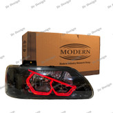 چراغ جلو اسپرت مدرن پراید طرح انگری قرمز دو حالته داخل مشکی