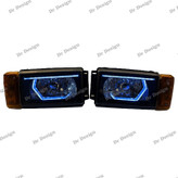 چراغ جلو اسپرت پیکان طرح هگزا سفید داخل مشکی