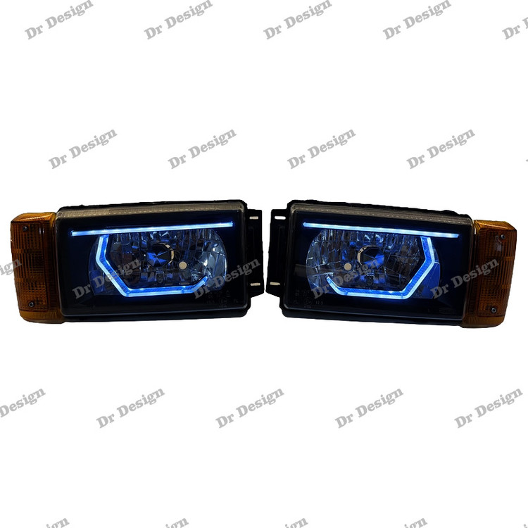 چراغ جلو اسپرت پیکان طرح هگزا سفید داخل مشکی