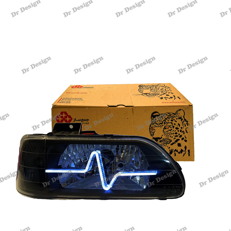 چراغ جلو اسپرت جمع ساز پراید طرح ضربان سفید