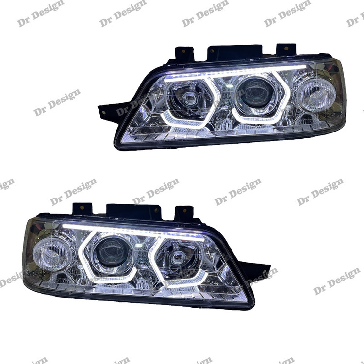 چراغ جلو اسپرت 405 طرح هگزا سه بعدی سفید