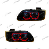 چراغ جلو اسپرت پراید طرج هگزا قرمز داخل مشکی