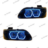 چراغ جلو اسپرت پراید طرج هگزا آبی یخی داخل مشکی