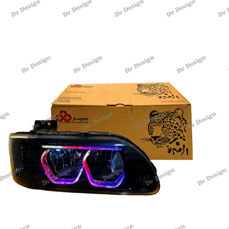 چراغ جلو اسپرت جمع ساز پراید طرج هگزا فولکالر داخل مشکی