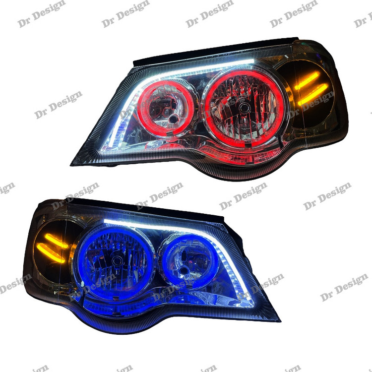 چراغ جلو اسپرت پراید طرح گلس فولکالر دو حالته