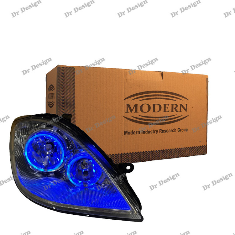 چراغ جلو اسپرت مدرن تیبا طرح حلقه گلس سه بعدی آبی