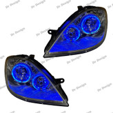 چراغ جلو اسپرت تیبا طرح حلقه گلس سه بعدی آبی