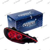 چراغ جلو اسپرت کروز 206 طرح انگری قرمز داخل مشکی