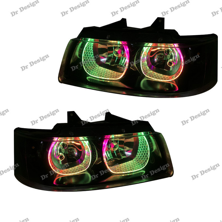 چراغ جلو اسپرت سمند طرح u فولکالر داخل مشکی