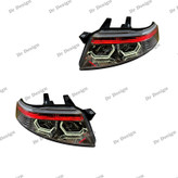 چراغ جلو اسپرت سمند سورن طرح هگزا سفید قرمز