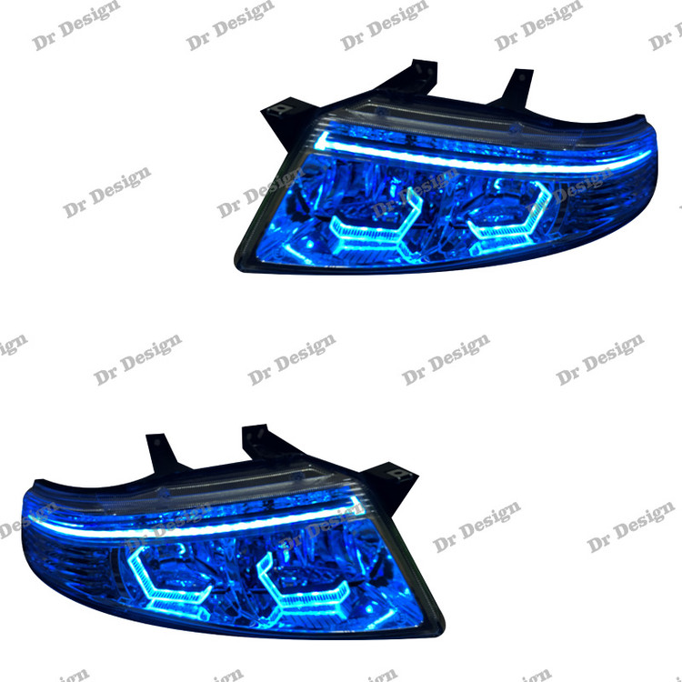 چراغ جلو اسپرت سمند سورن طرح هگزا آبی یخی