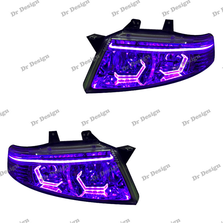 چراغ جلو اسپرت سمند سورن طرح هگزا بنفش