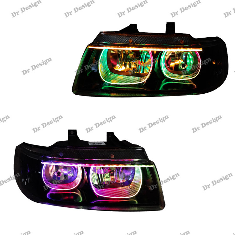 چراغ جلو اسپرت سمند مدرن طرح یو فولکالر دو حالته