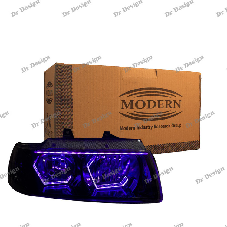 چراغ جلو اسپرت سمند مدرن طرح هگزا بنفش